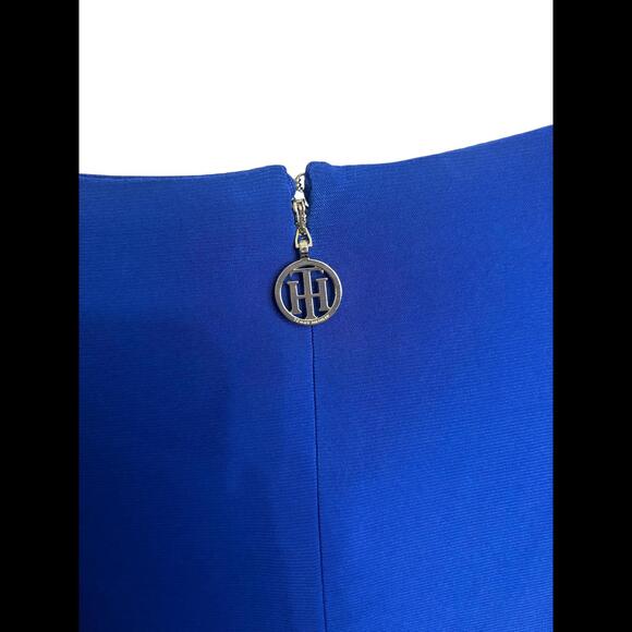 Tommy Hilfiger Women's Belted Pleated Midi Dress Blue Size 6 - Picture 5 of 6